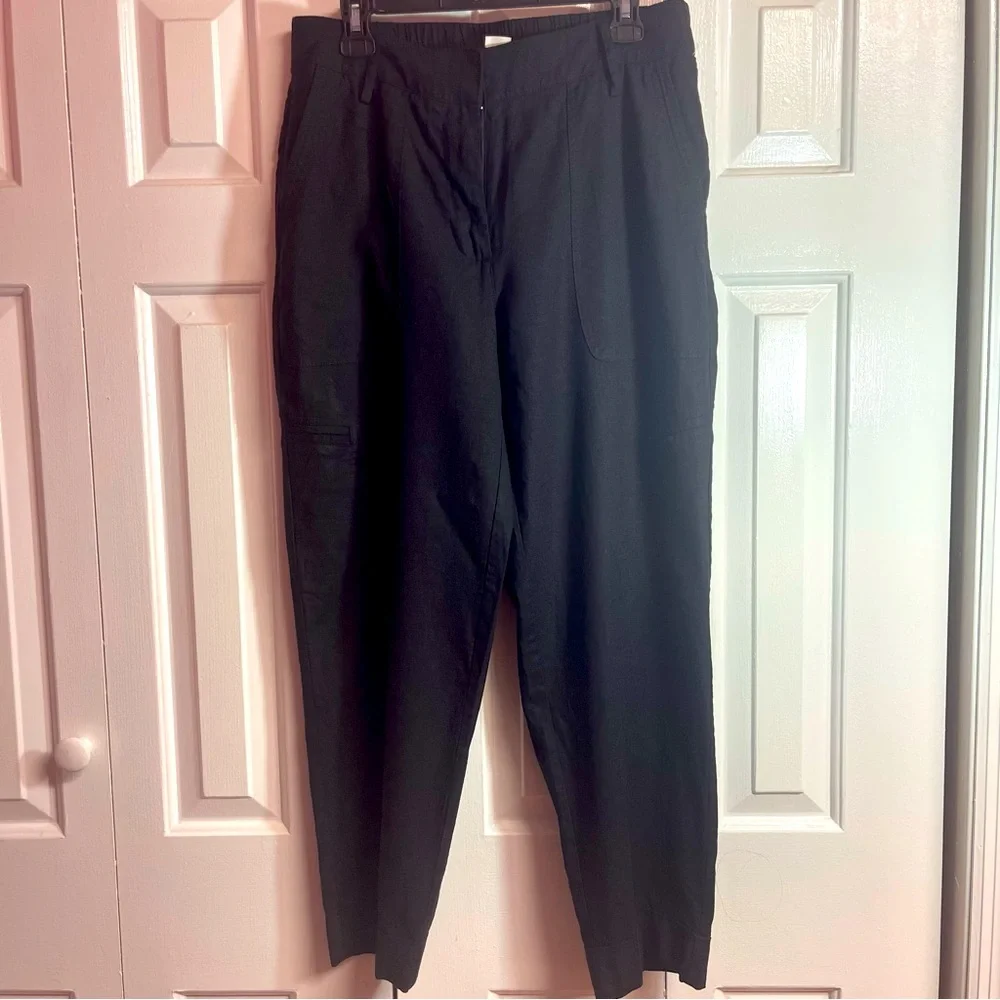 Rachel‎ Zoe wide leg pants with pockets 50% Linen N4